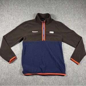 Cotopaxi Teca Fleece Pullover Mens Small Brown Navy Orange Quarter Zip Flexport